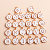 10pcs Cute Mini White Alphabet 26 Letters Charms Pendants for DIY Name Jewelry Necklace Bracelet Earrings Happy Birthday Gifts