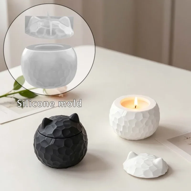 Ripple Candle Cup Resin Mold Cylinder Plaster Candle Jar Concrete Flower Pot Silicone Mold For Candle Home Decor