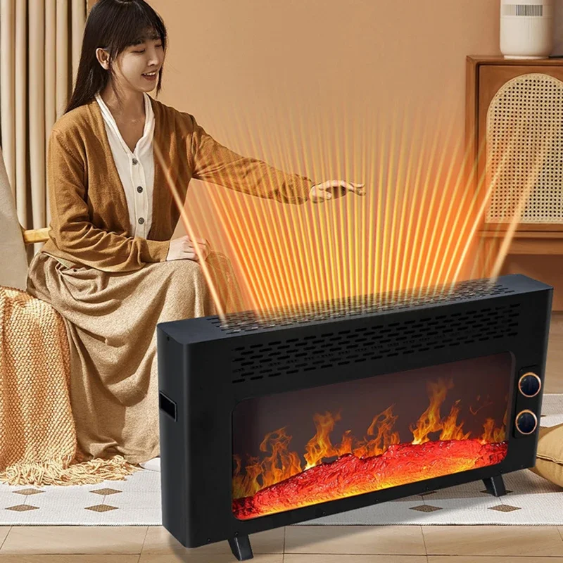 Electric Heater 3D Simulation Flame Electric Fireplace Heater Household Energy-Saving Bedroom Office Winter Warmer Air Blower B