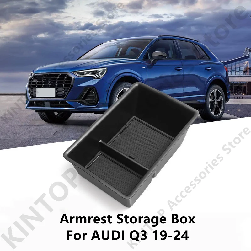 For AUDI Q3 19-24 Armrest Storage Box,Car Interior Decoration Modification Protection Accessories Refit