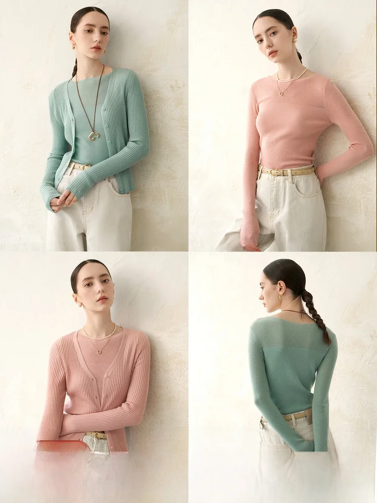 

Ele Long Sve Knitted Cardigan Women's Faion Autumn Top NAGUAGU Pumpkin Valley Commute Sle Slim Fit Nylon Blend