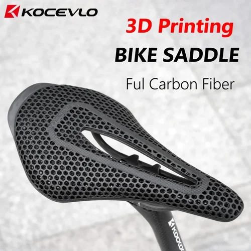 KOCEVLO R0-sillín de bicicleta con estampado 3D, fibra de carbono, hueco, cómodo, transpirable, para bicicleta de montaña y carretera