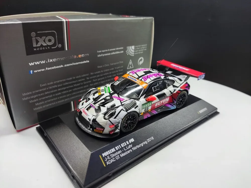 

Литье под давлением IXO масштаб 1/43 Porsche 911GT3 R 69 # Модель автомобиля из сплава ADAC GT Masters 2018, Коллекционная игрушка, подарок, сувенир, украшение для дисплея