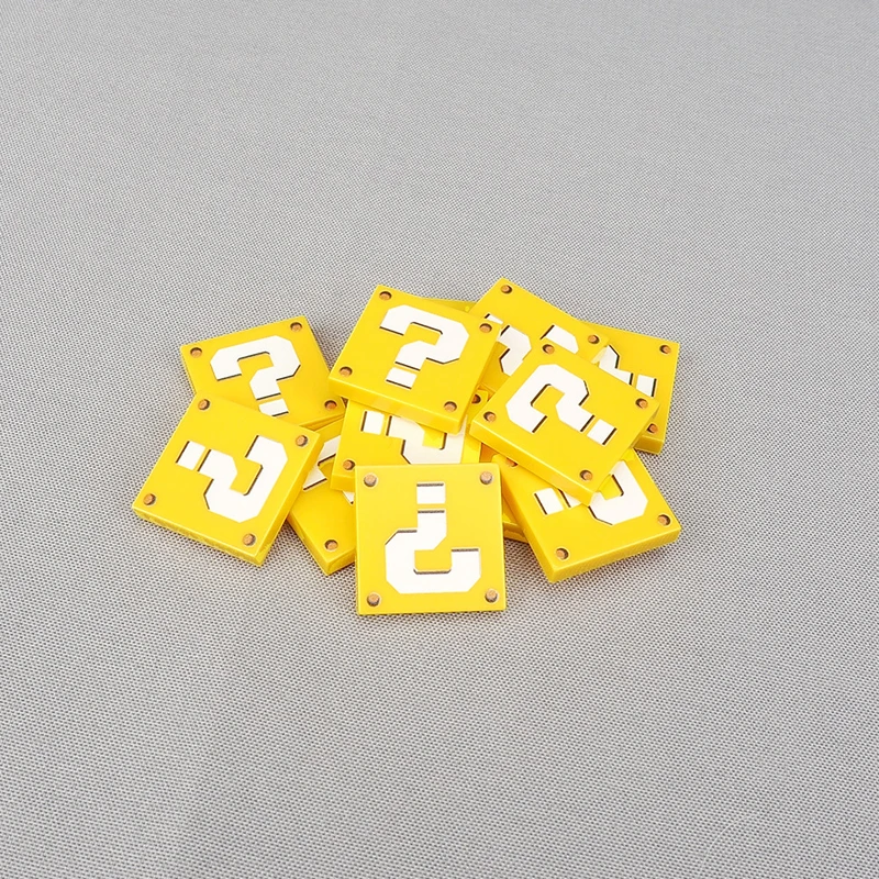 10PCS/LOT 3068 Mali White Question Mark Pattern Printed Building Block Game Scene Model Accessories Small Particle Assembly Toys