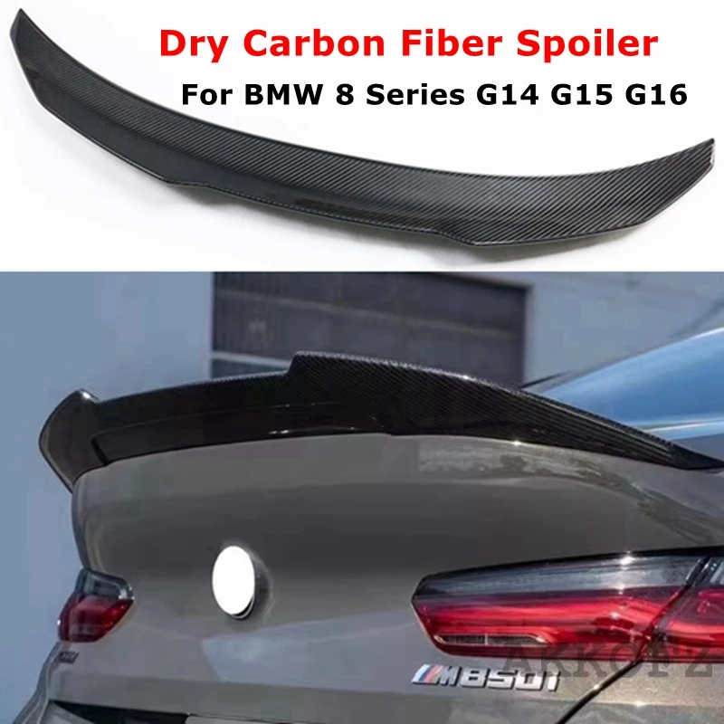 For BMW 8 Series G14 G15 G16 2020 2021 2022 2023 PSM style High Quality Dry Carbon Fiber Wing Trunk Spoiler