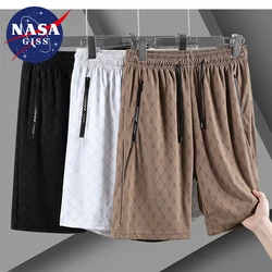 Summer New Fashion Trend Capris Versatile Large Size Ice Silk Shorts for Men