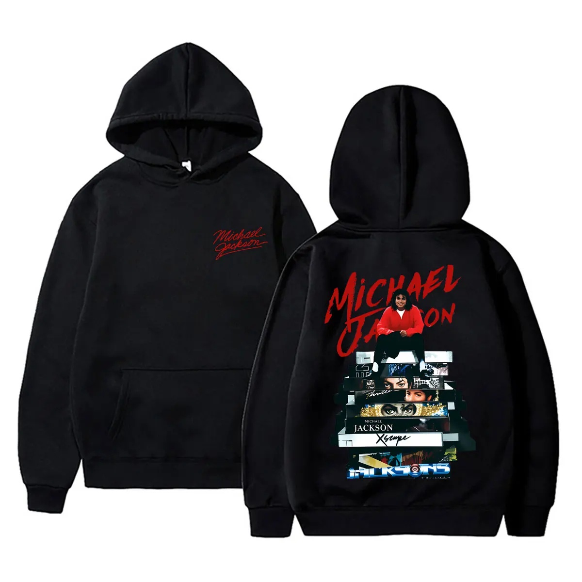 

King of Pop Michael Jackson Music Album Cover Hoodie Men Women Retro Gothic Rock Oversized Pullover Male Fashion Vintage Hoodies