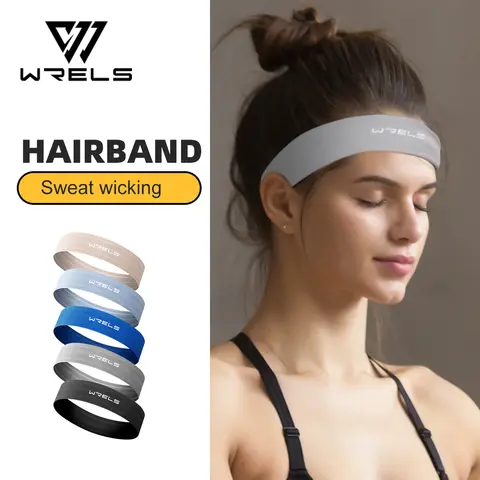 WRELS 스포츠 스웨트밴드, 통기성 땀 흡수 머리띠, 신축성 땀 헤어밴드, 부드러운 야외 스포츠 요가 체육관 피트니스 머리띠