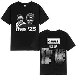 British Rock Band O-Oasis Live 25 Tour T-Shirts Mens Women Casual O-Neck Short Sleeve T Shirts Fans Gift Fashion Vintage T-shirt