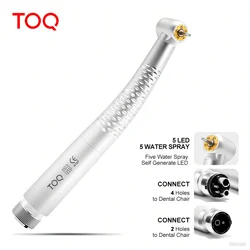 Dental 5 LED Light High Speed Handpiece Shadowless E-Generator Air Turbine for Dentist 2/4 Holes 5 Water Spray Dental Equipment