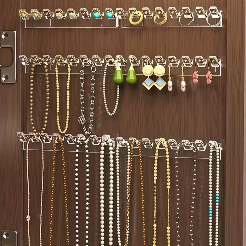3 Stück/6 Stück Packung an der Wand montierte transparente Acryl-Schmuck-Organizer-Haken, robuste, polierte Kunststoff-Schlüsselanhänger-Wandhaken – Detail 4