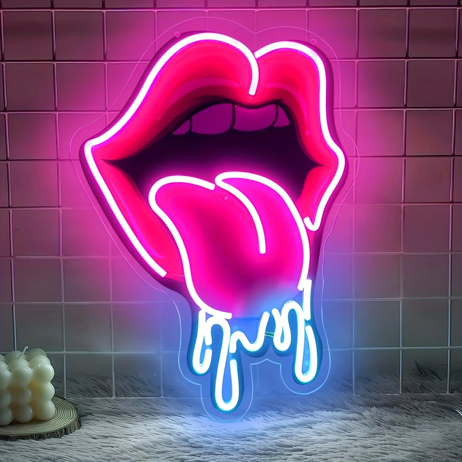 

Lips Neon Sign Big Tongue Pink LED Sexy Neon Light Lip Decor for Bedroom Home Bar Man Cave Beer Birthday Party Decorations Gifts