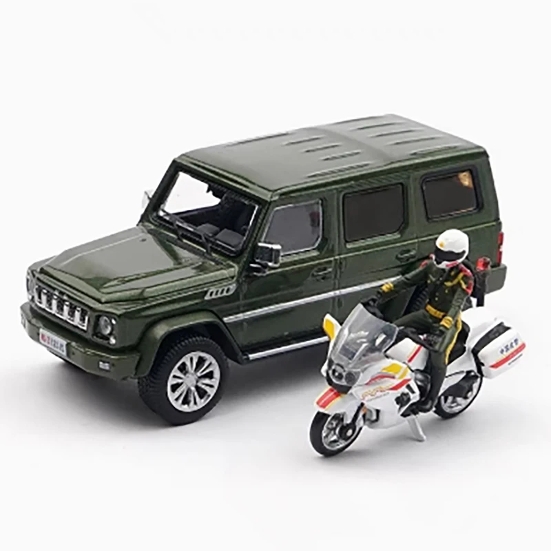 

1:64 масштаб BJ80 мотоцикл эскорт набор имитация сплава модель автомобиля статический дисплей Коллекционный подарок сувенир украшение орнамент
