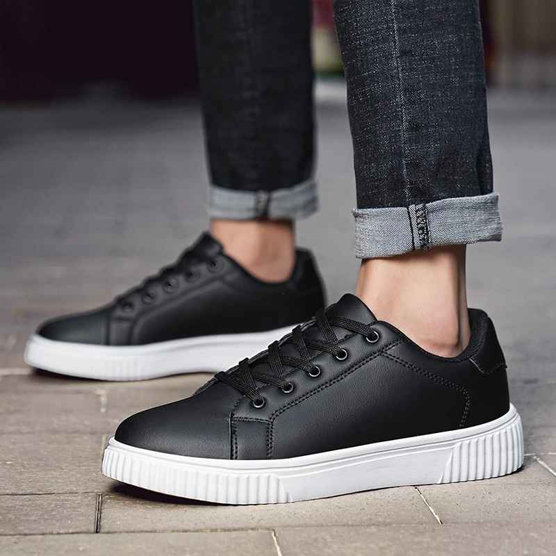 YRZL Mens Shoes Casual PU Leather Waterproof Lightweight Walking Shoes Non Slip Wear Resistant Comfortable Sneakers for Men - Image 5