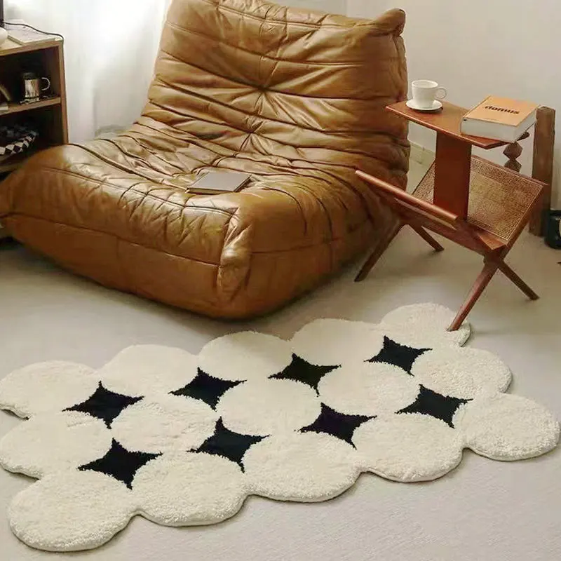 

Geometry Irregular Tufting Carpet Soft Fluffy Home Decor Rugs Non-Slip Abosrbent Bathroom Floor Mat Living Room Bedside Pad