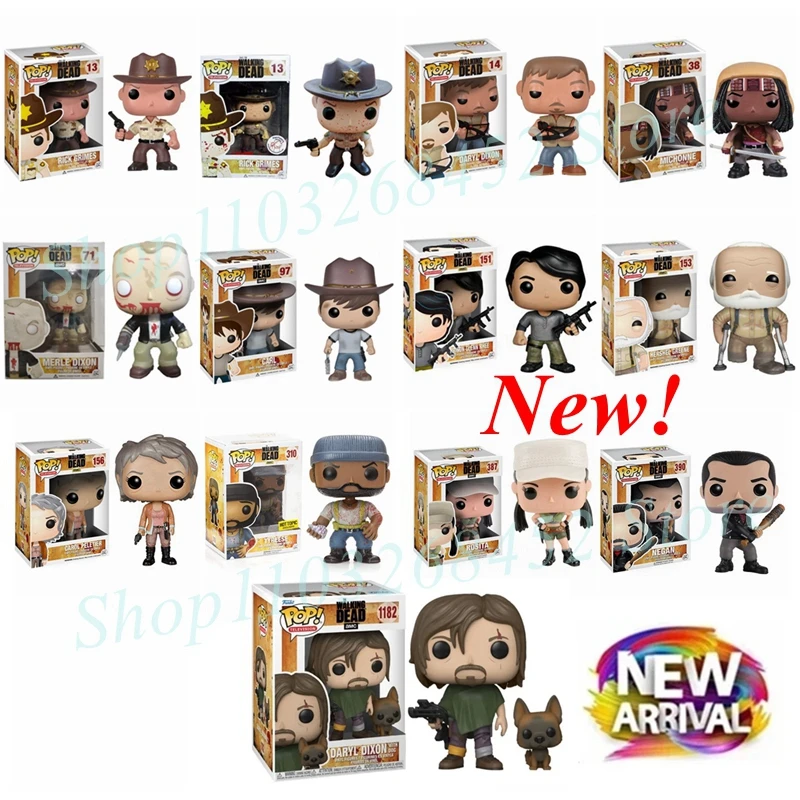 NEW FUNKO POP Walking Dead Full Series rick grimes 13 Merle Dixon 71 Michonne Carol 156 Daryl 1182 Action Figure Model Doll Toys