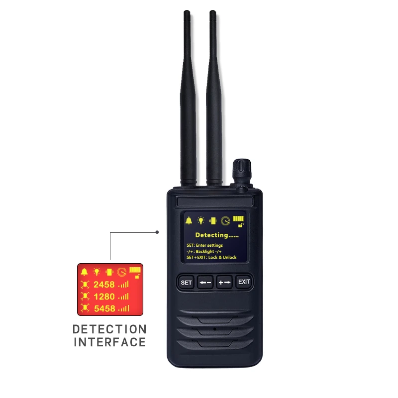 Handheld 0.9-1.5G 2.4G 5.1G-5.9G 900M-1500M 2400M 5100M-5900M Frequency Detector Detection Early Warning