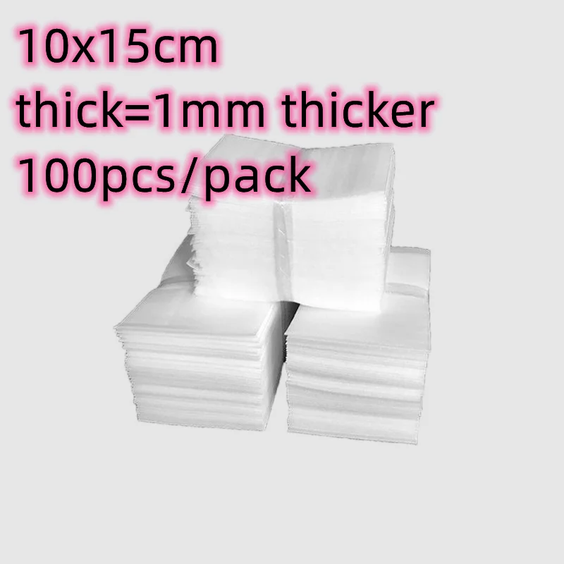 10x15cm 1mm Thick Small Protective Wrap Mailer White Color EPE Foam Insulation Sheet Cushioning Packaging Pouches Film Bag