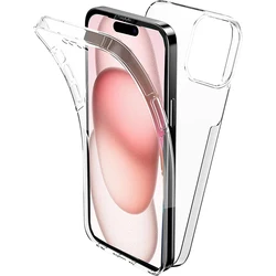 360° Full Body Cover Phone Case For iPhone 16 15 14 13 12 11 Pro Max Mini Plus Clear Hybrid Hard Cover Silicone Soft Shell Slim