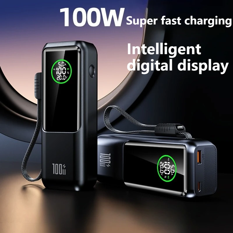 

20000mAh Power Bank 100W Type C Cable Ultra Fast Portable Charger for Laptop High Speed BackUp Battery Mobile Charger for IPhone