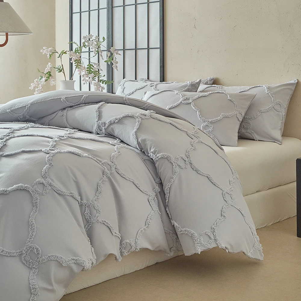 Duvet Cover Bedding Set Twin Queen King Size 135x200 Nordic Quilt Cover 240x220 Double Single Diamond Grid Bed Linen 200x200