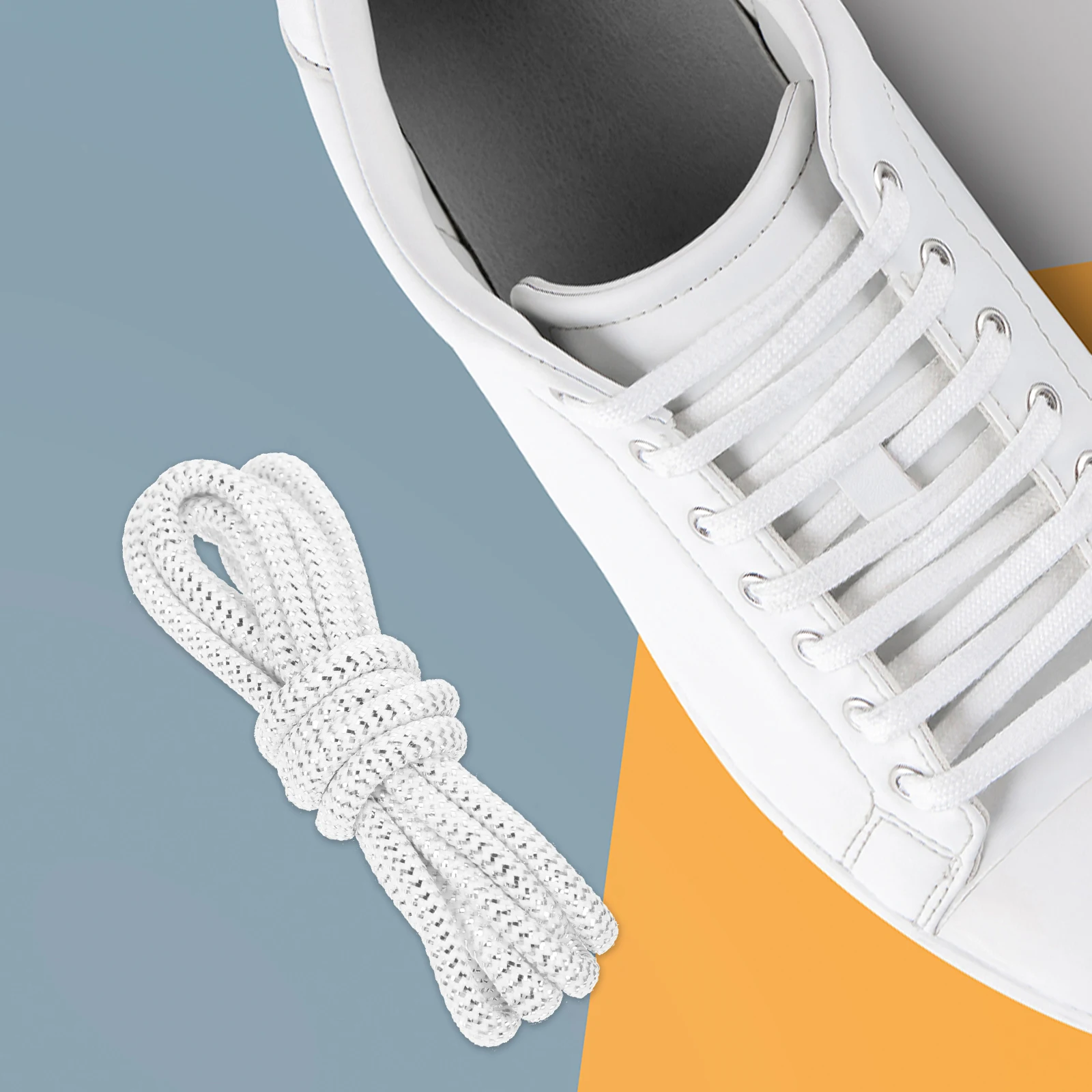 

1Pair Metal Wire Round Shoelaces Decorative Circular Shoestrings Casual Sports Sneakers Shoe Laces Replacement Durable High