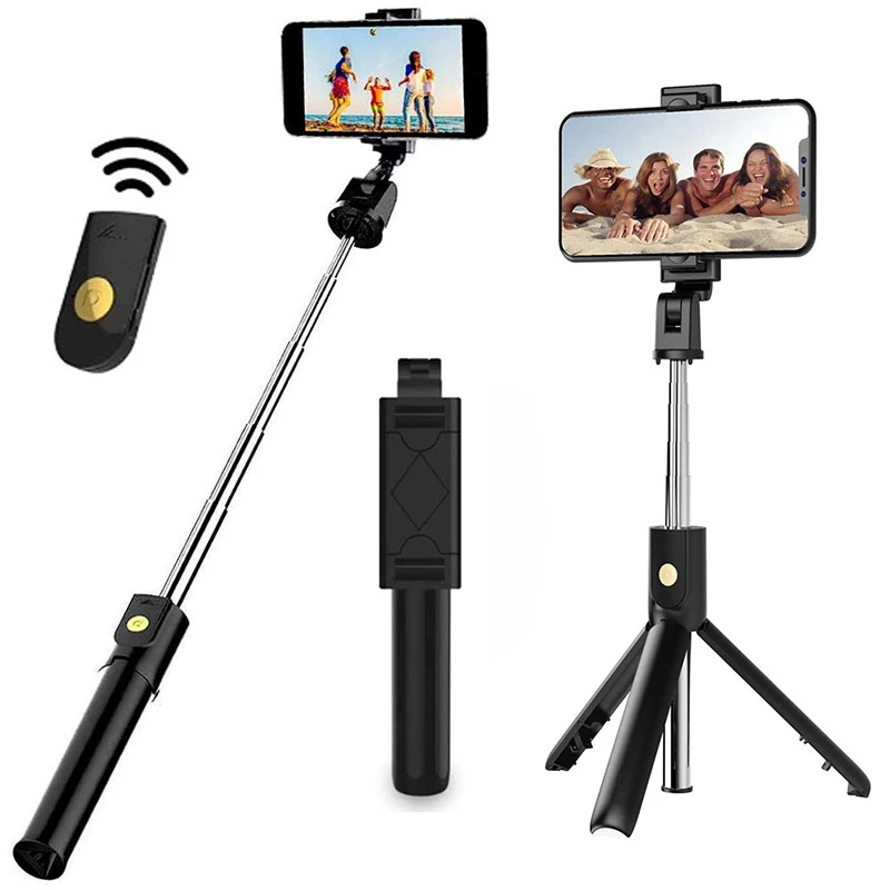 3 In 1 Mini Wireless Bluetooth Selfie Stick With Shutter Remote Tripods For IPhone Samsung for Cell Smartphone Universal Monopod