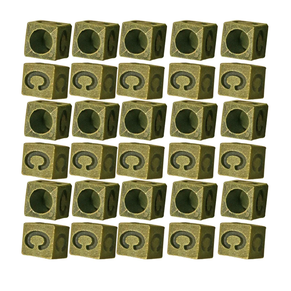 

100 PCS Beads for Jewelry Making Large Hole Square Beaded Bracelet Charms Alphabet