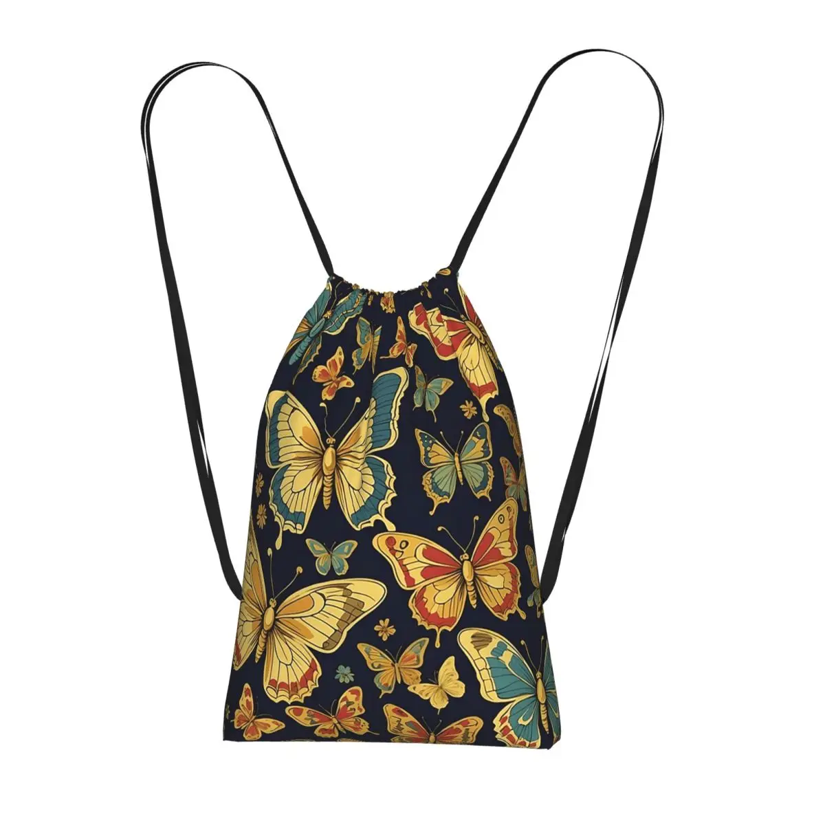 

Colorful Butterfly Vintage Pattern Backpacks Casual Drawstring Bags Storage Bag Book Bags for Travel Students