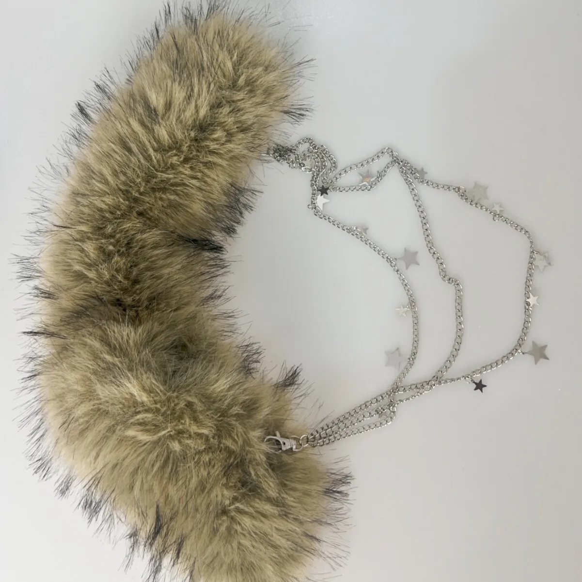 2025 American Street Style Motorcycle Furry Patchwork Chain Versatile Belt Hot Girl Low Waist Accessory