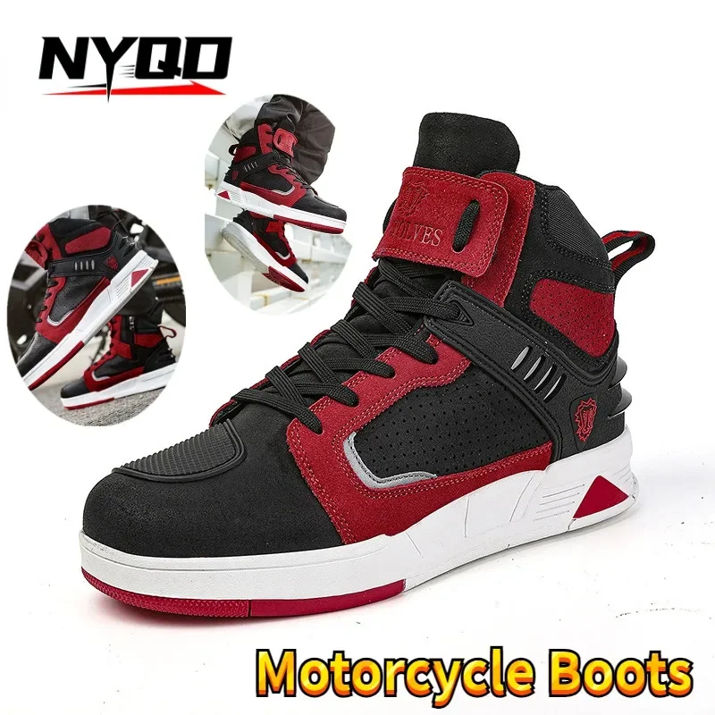

Motorcycle Boots 2024 New Men Women Motorbike Riding Shoes Breathable Biker Boots Motorboats Motorcycle Shoes Bota