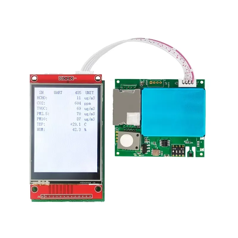 YYS M702B 7IN1 RS485/UART Output Environmental Air Quality Sensor CH2O TVOC CO2 PM2.5 Sensor With Temperature And
