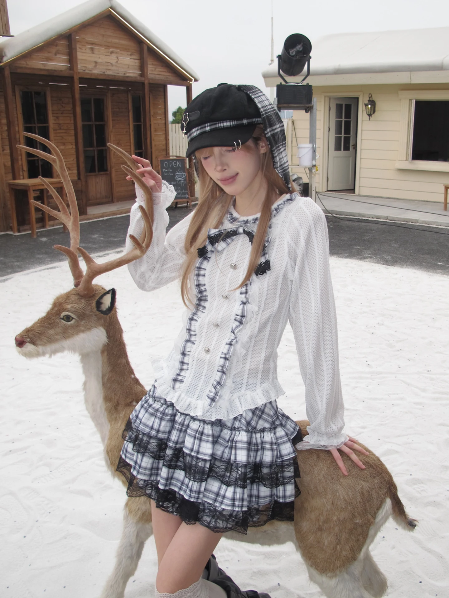 

Женское платье в клетку с кружевом и завязками на талии, приталенное, с длинными рукавами, круглым вырезом, в стиле французского шика, цвета пин-аппли.