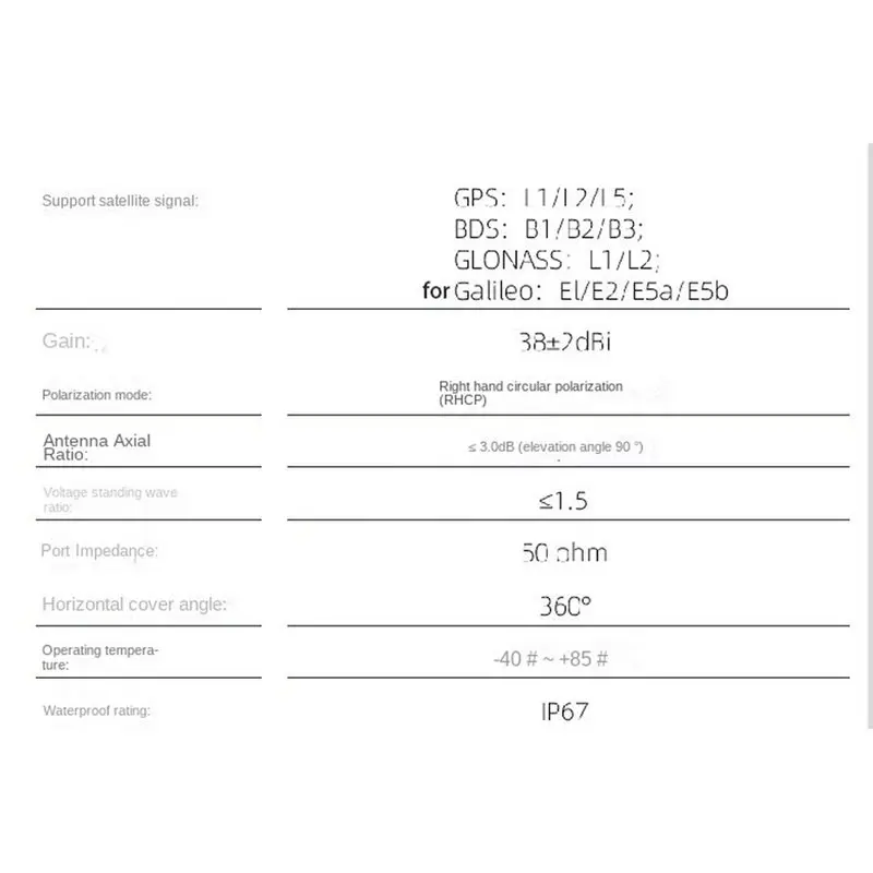 High Accuracy GNSS RTK Four-Star Multi-Frequency Embedded Antenna GPS L1 L2 L5 Glonass For Galileo E1 E2 E5a E5b