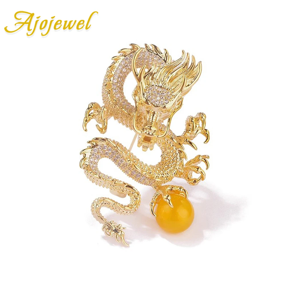 

Ajojewel 2024 Chinese Dragon Zodiac Brooches For Women And Men New Year Gift Items