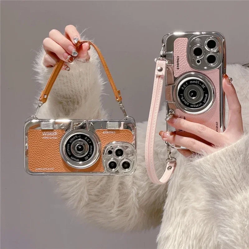 Vintage Stereo Camera Hand strap case for Iphone 16pro max 1