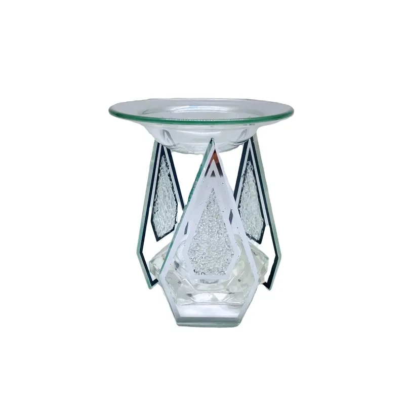 for Strip Diamond Glass Glitter Aromatherapy Essential Oil Burner Tea Light Candle Holder Suitable for Home Decoration