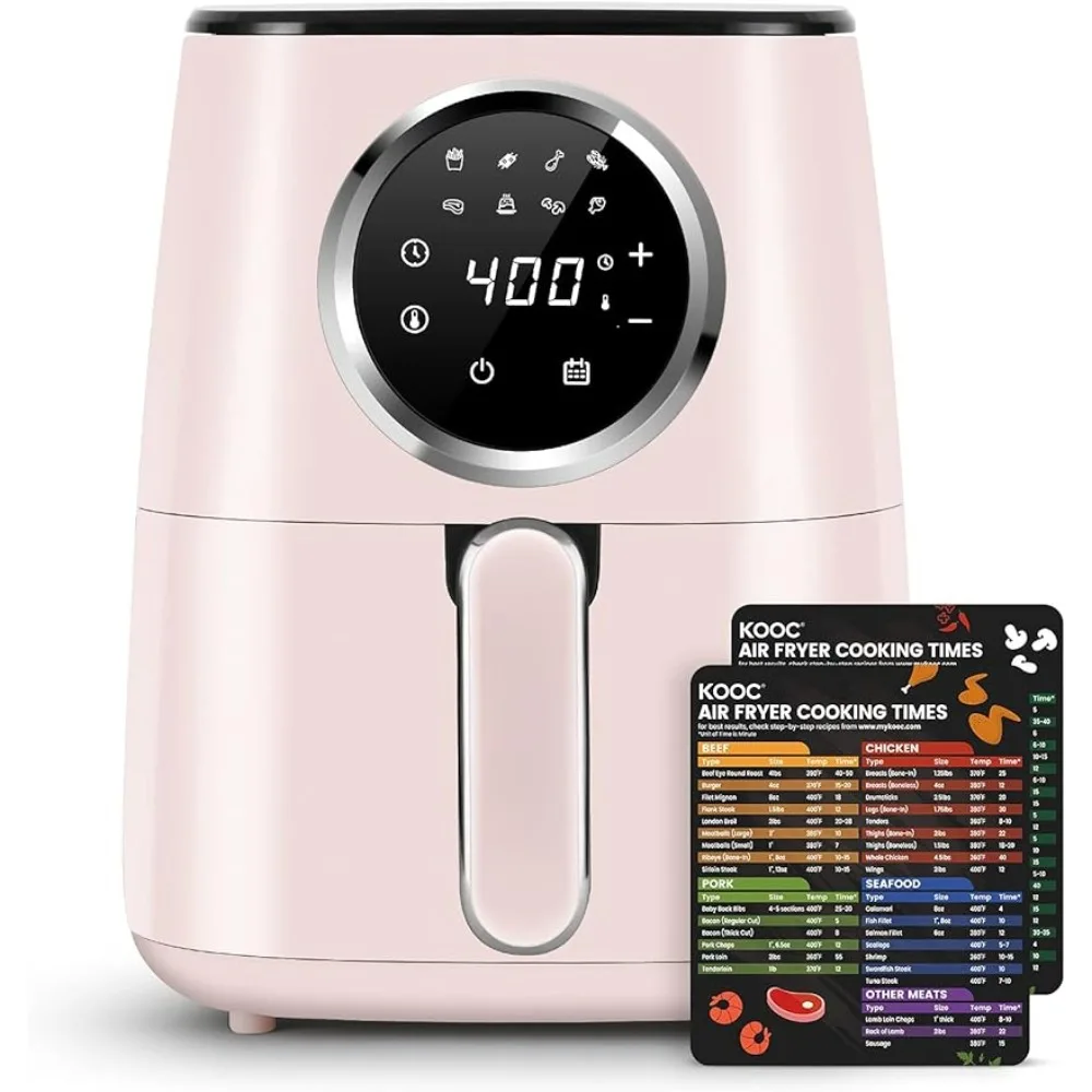 Large air fryer, 4.5 quart electric oven cookware, quick reference guide free memo sheet, LED touch digital screen, 8-in-1