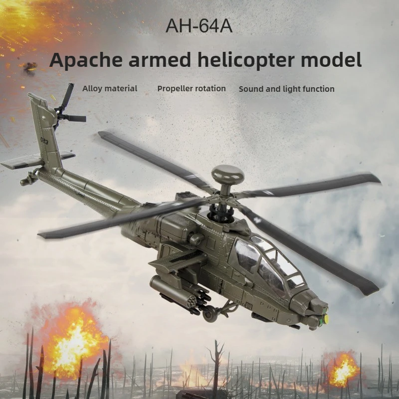 kawaii toy car gift-simulation 1:32 alloy apache helicopter model,display collection with bracket,toys for kids 2 to 4 years old