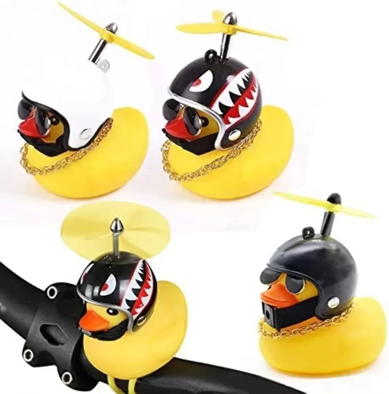 Helmet Broken Wind Mini Duck Bath Toy Kids Gift Cute Interior Small Funny Ducks Fun Stuff for Car Cycling Decor Children toy NEW