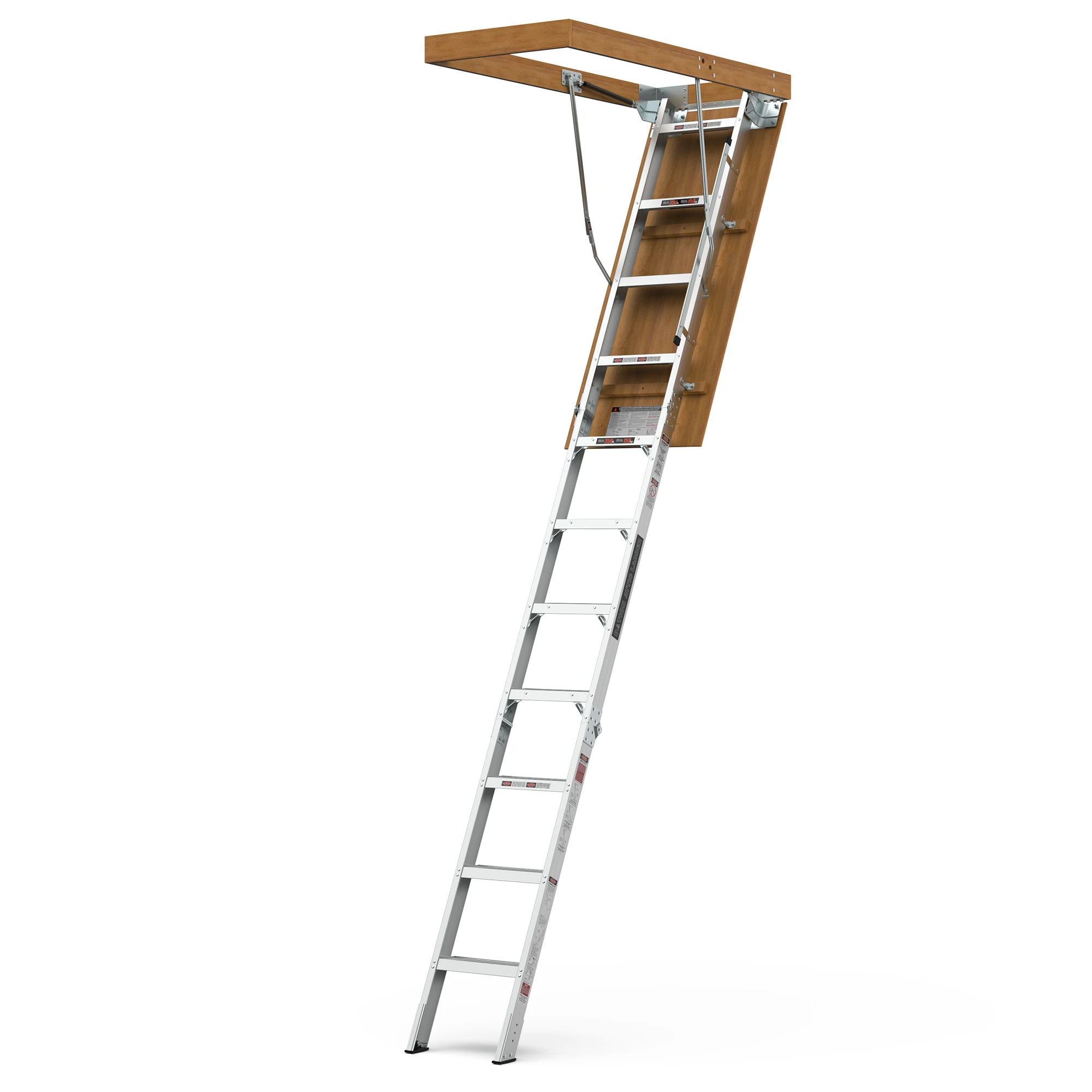 Aluminum Attic Ladder Pull Down Loft Stairs Folding Retractable Ladder 350-pound Capacity 22 1/2