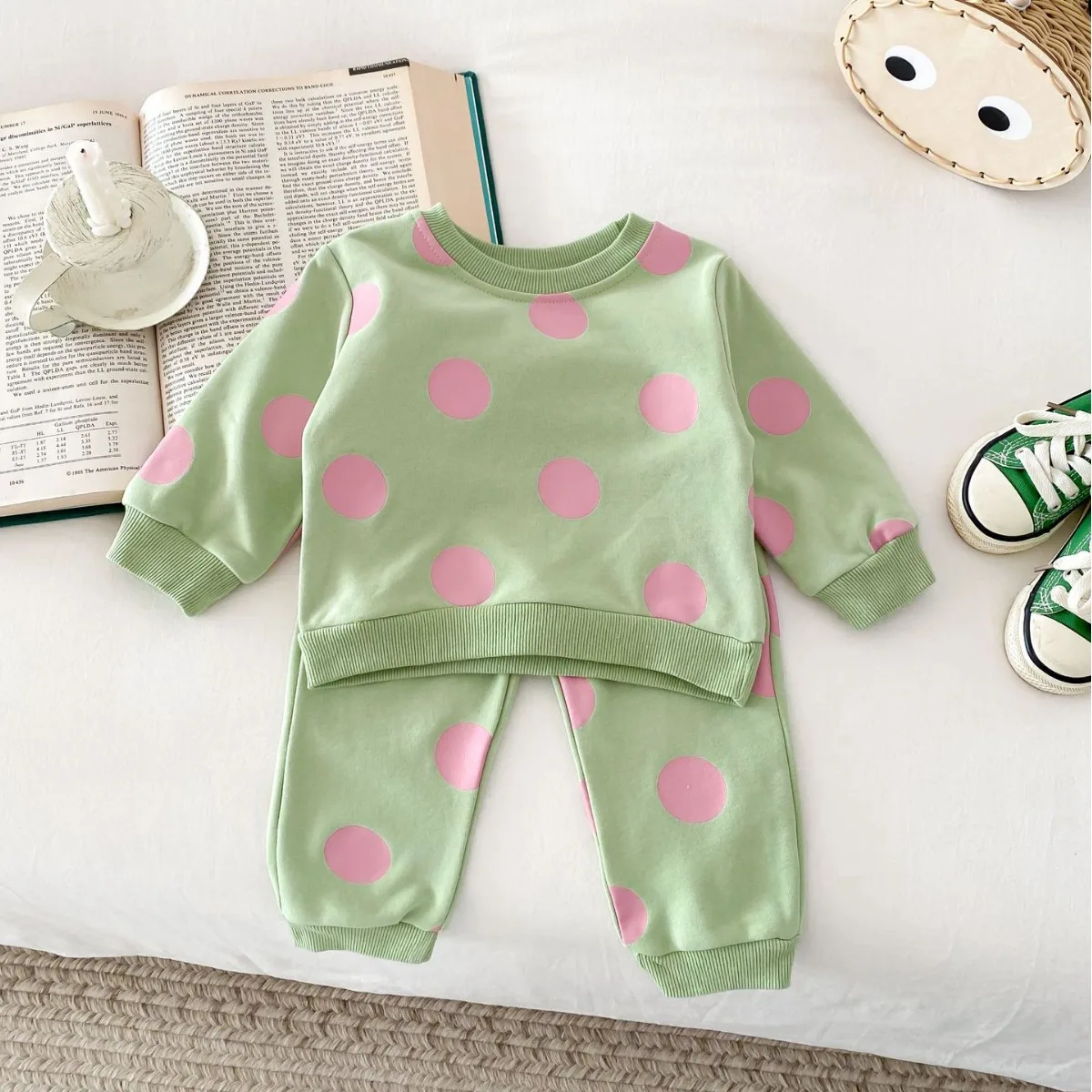 1-4T Toddler Kid Baby Boy Girl Clothes Set Long Sleeve Pullover Top Pant Suit Infant Autumn Winter Sweatshirt Set Outfit