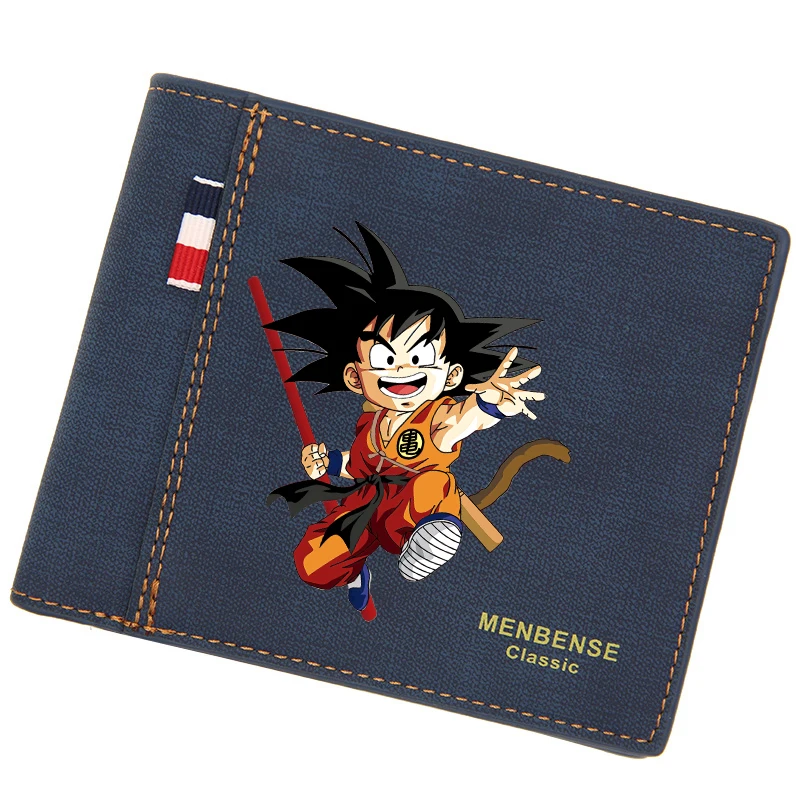 Dragon Ball Men Square Wallet Anime Cartoon Printing Money Clip Fashion Portable Coin Purse Multi-functional Storage Bag Gifts