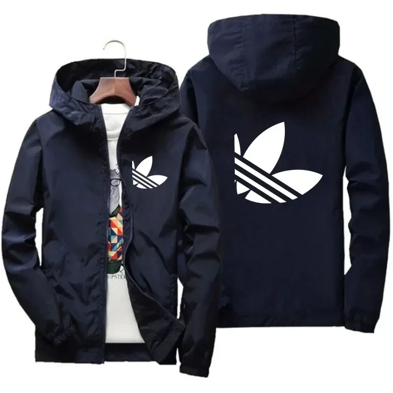 

Fashionable men's spring casual outdoor windproof zipper hooded jacket 2026 sports streetwear running daily comfortable wear