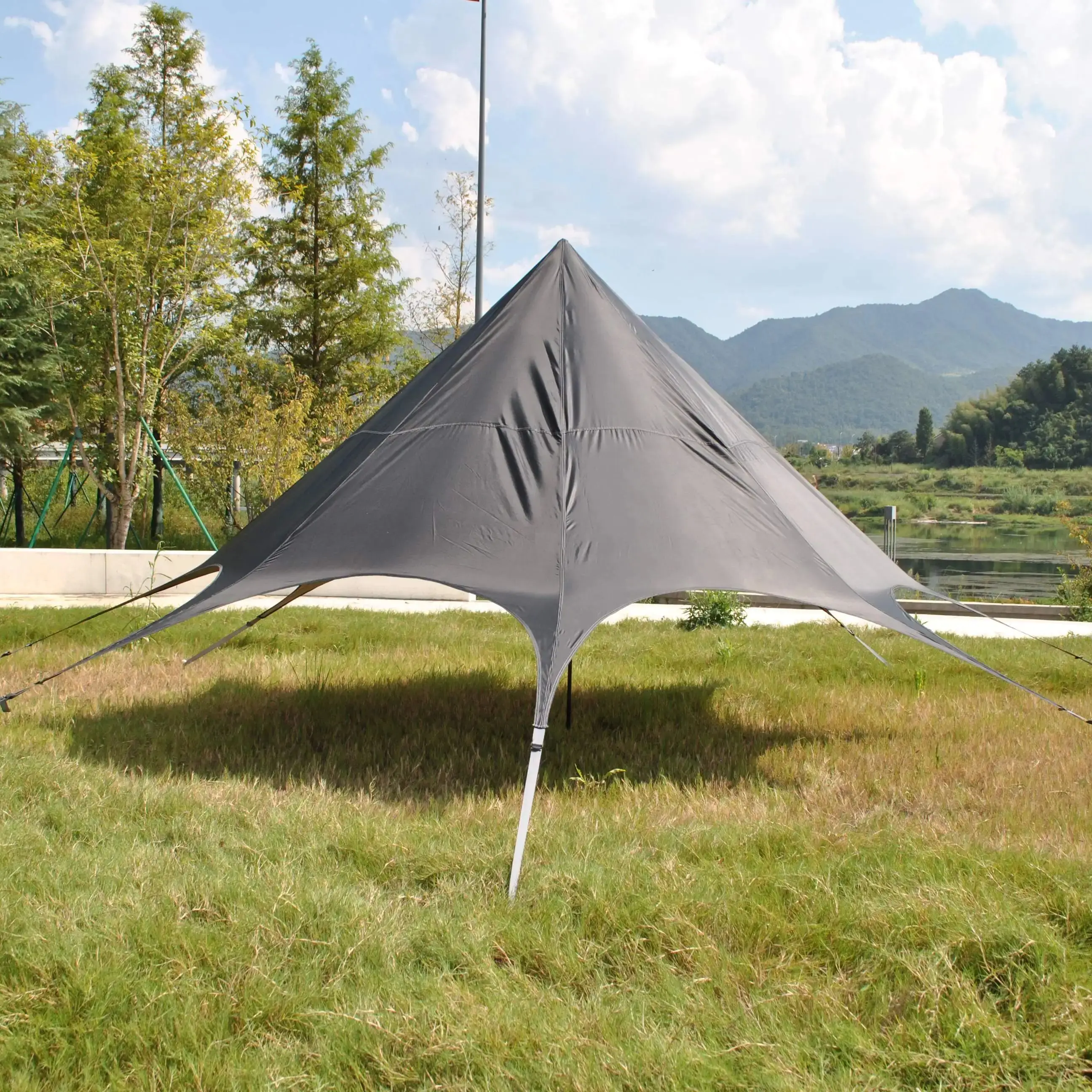 

Multi-Purpose Pyramid Tent and Canopy, Waterproof PU4000 210D Silver Coated Oxford Fabric, Outdoor Camping Shelter Windproof
