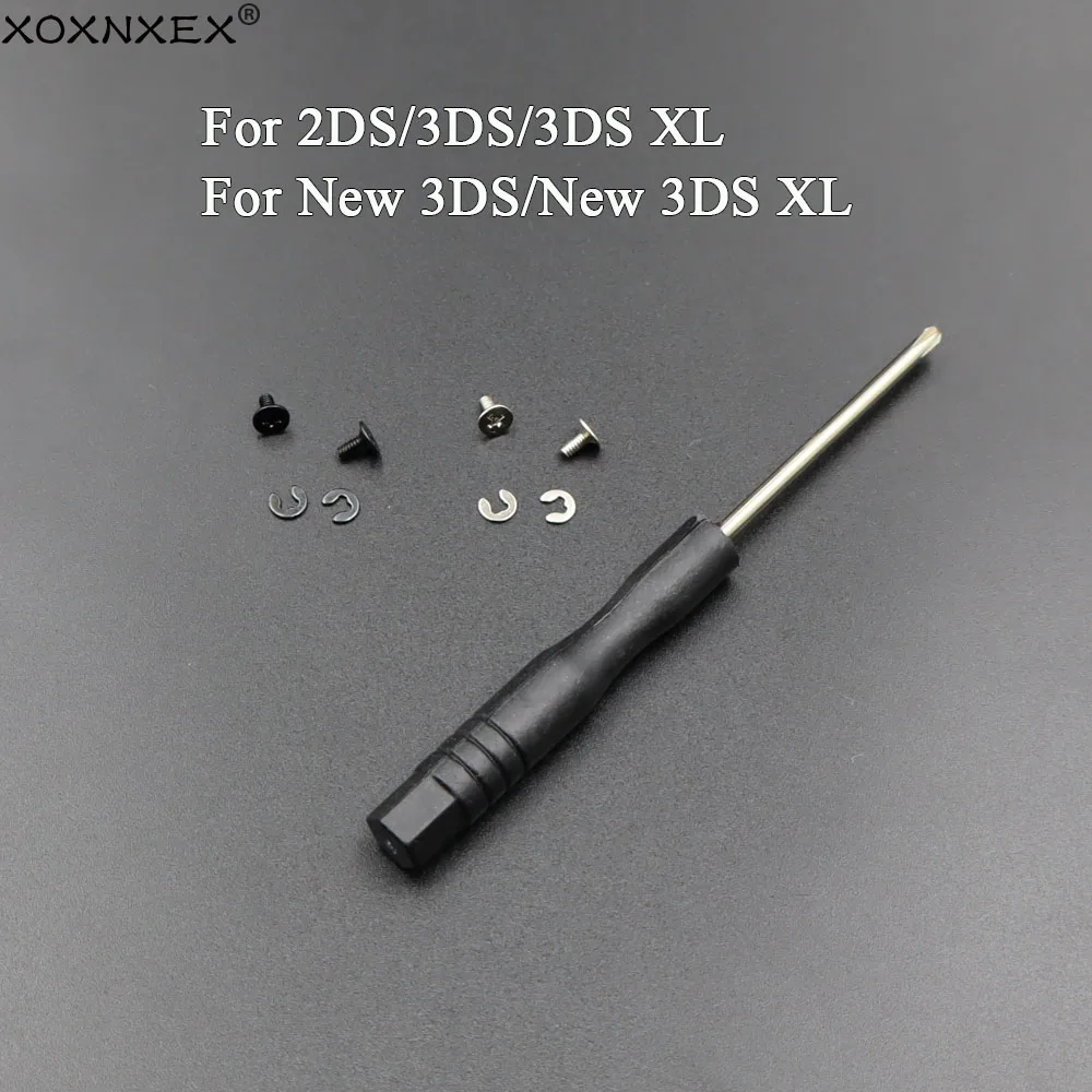10 Sets für 2DS 3DS LL XL New 3DS 3DSLL 3DSXL Batterie-Rückabdeckung Schrauben + Kreuzschlitz-Schraubendreher