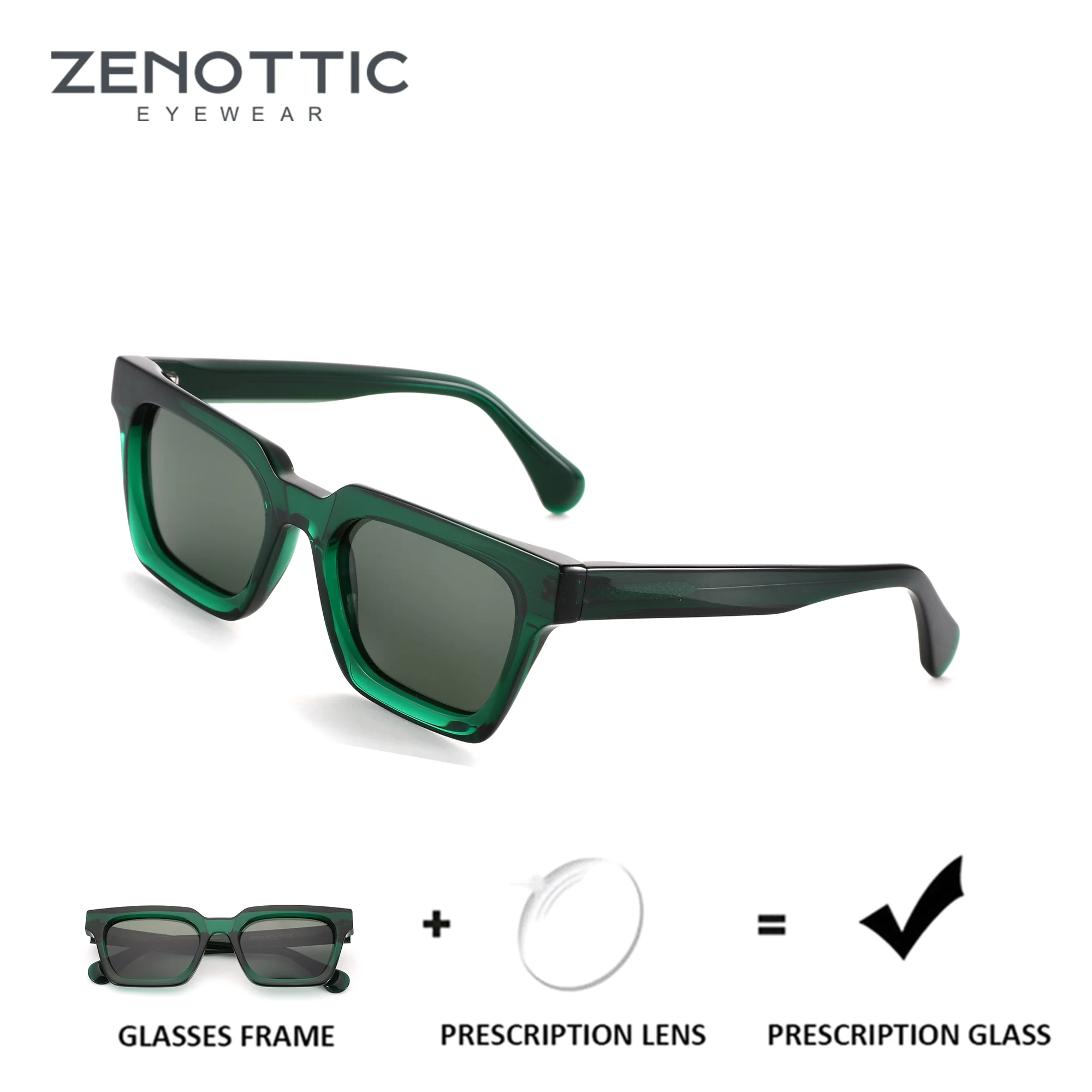 

Солнцезащитные очки ZENOTTIC (размер L) из ацетата с шестиугольной оправой для мужчин, поляризационные прогрессивные линзы, UV400, оптические солнцезащитные очки для коррекции близорукости