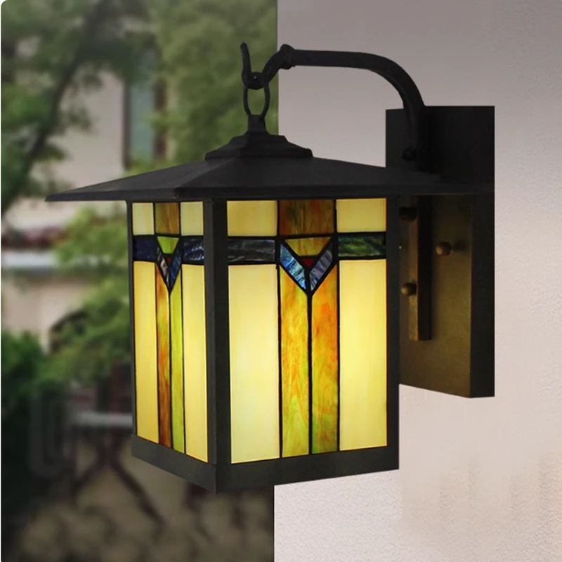 Balcony Outdoor Wall Light Fixture Creative Bedside Lamp Minimalist Bedroom Glass Wall Light Living Room Staircase Corridor Lamp