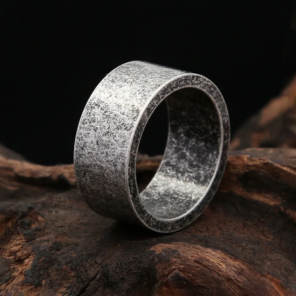 New Antique Silver Color Simple Rings For Men Women 316L Stainless Steel Punk Hip Hop Fashion Couple Ring Charm Party Jewelry
