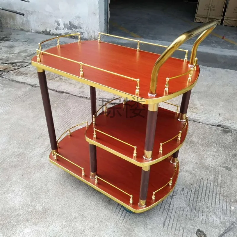 Stainless steel mobile cake dining cart, wine truck, restaurant, bar, pantry, KTV, three-tier trolley, dessert cart